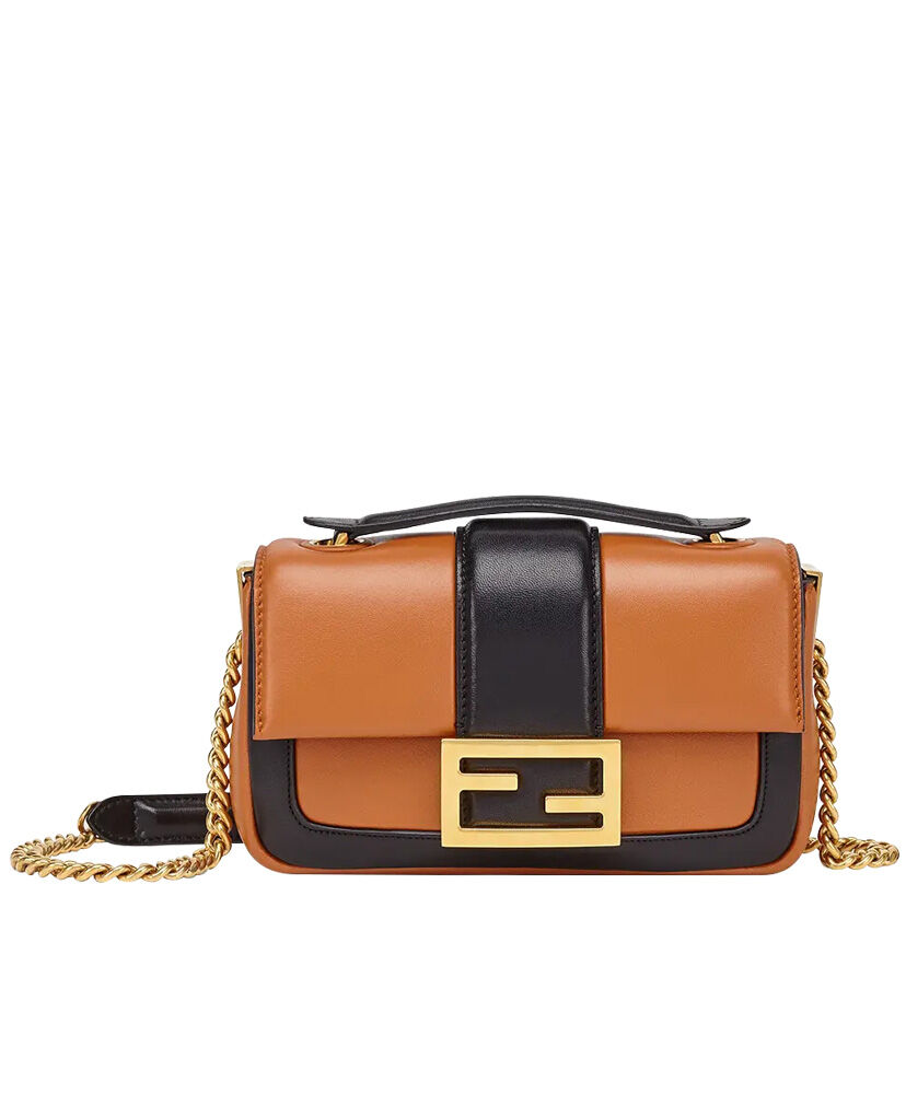 Fendi Mini Baguette Chain Handbag 8BS045 Brown